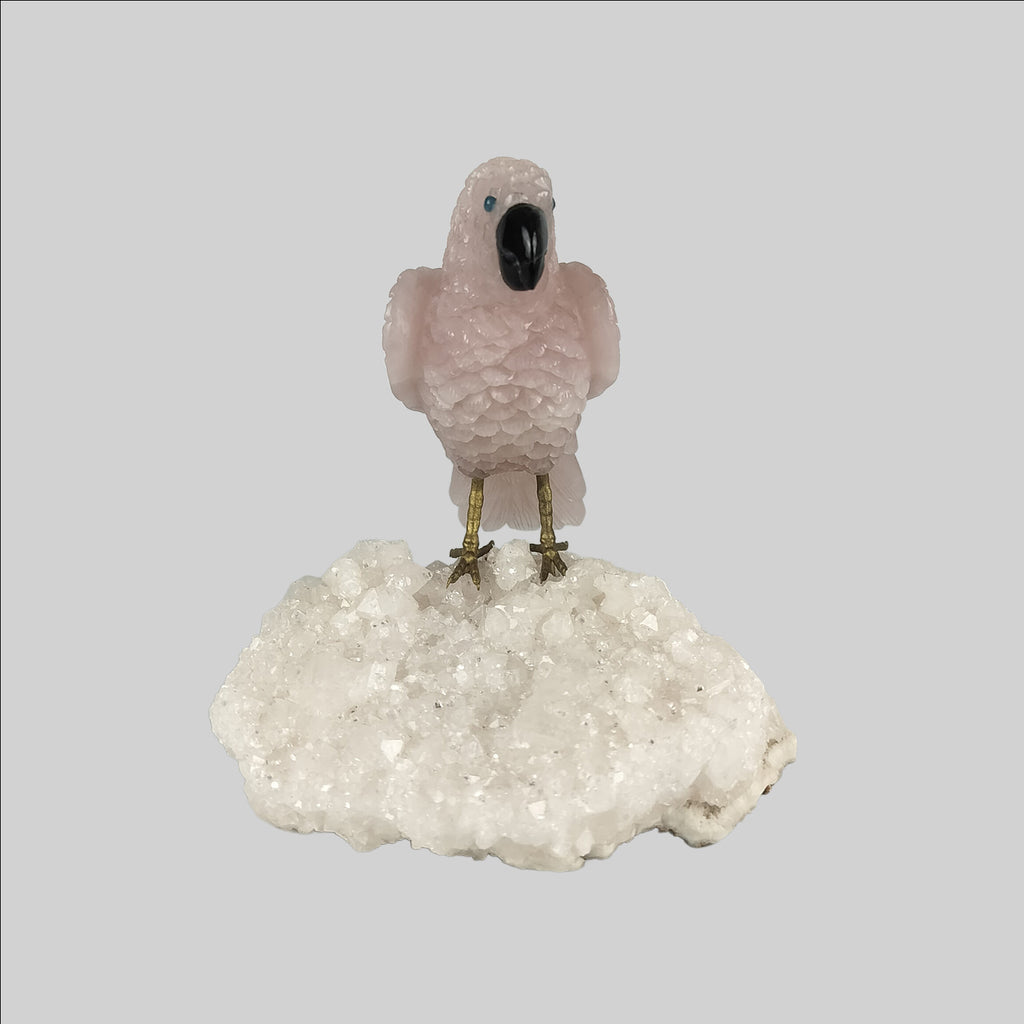White Semi Precious Stone Parrot 6 in