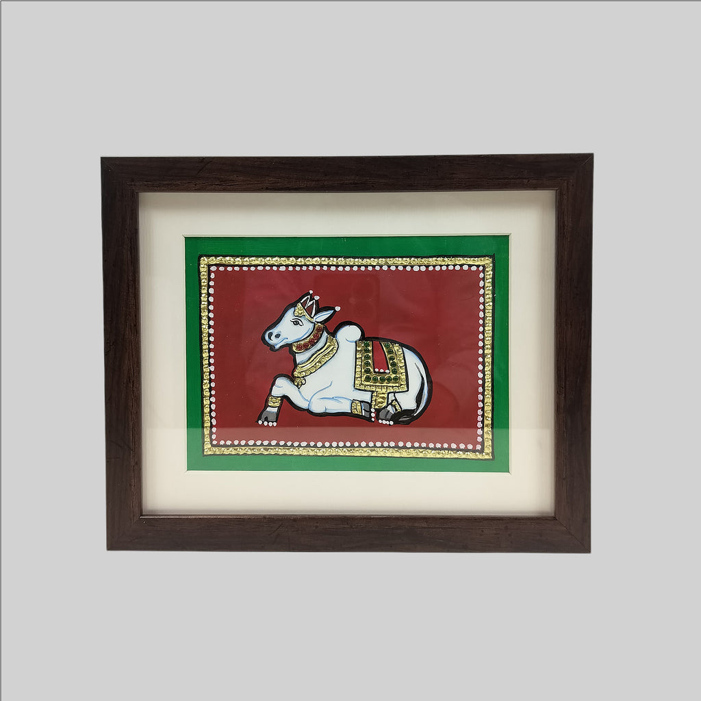 Tanjore Nandi Painting (Frame) - 6 in x 8 in