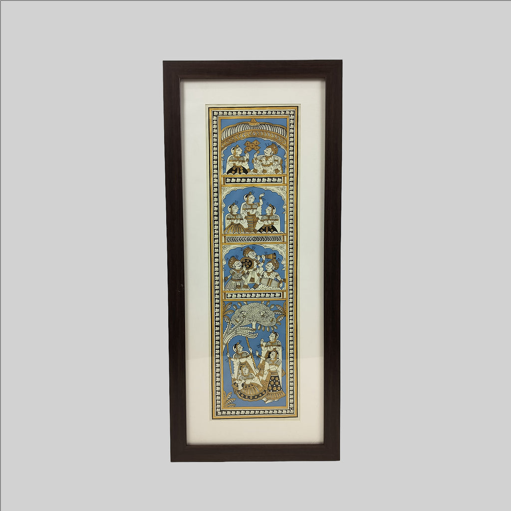 Phad Stirp Painting (Frame) - 23 in x 6.5 in