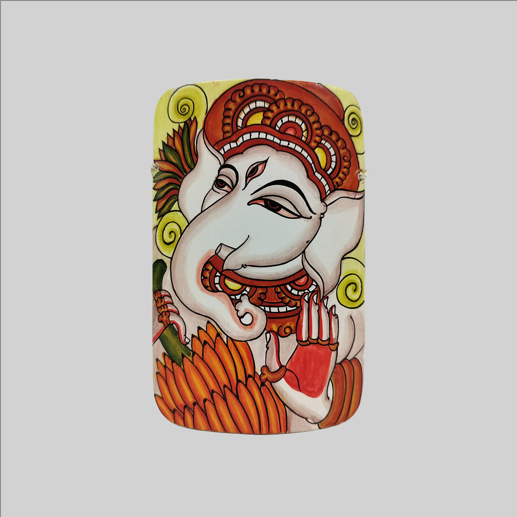 Bamboo Mural Ganesha Painting - 6 in x 4.5 in