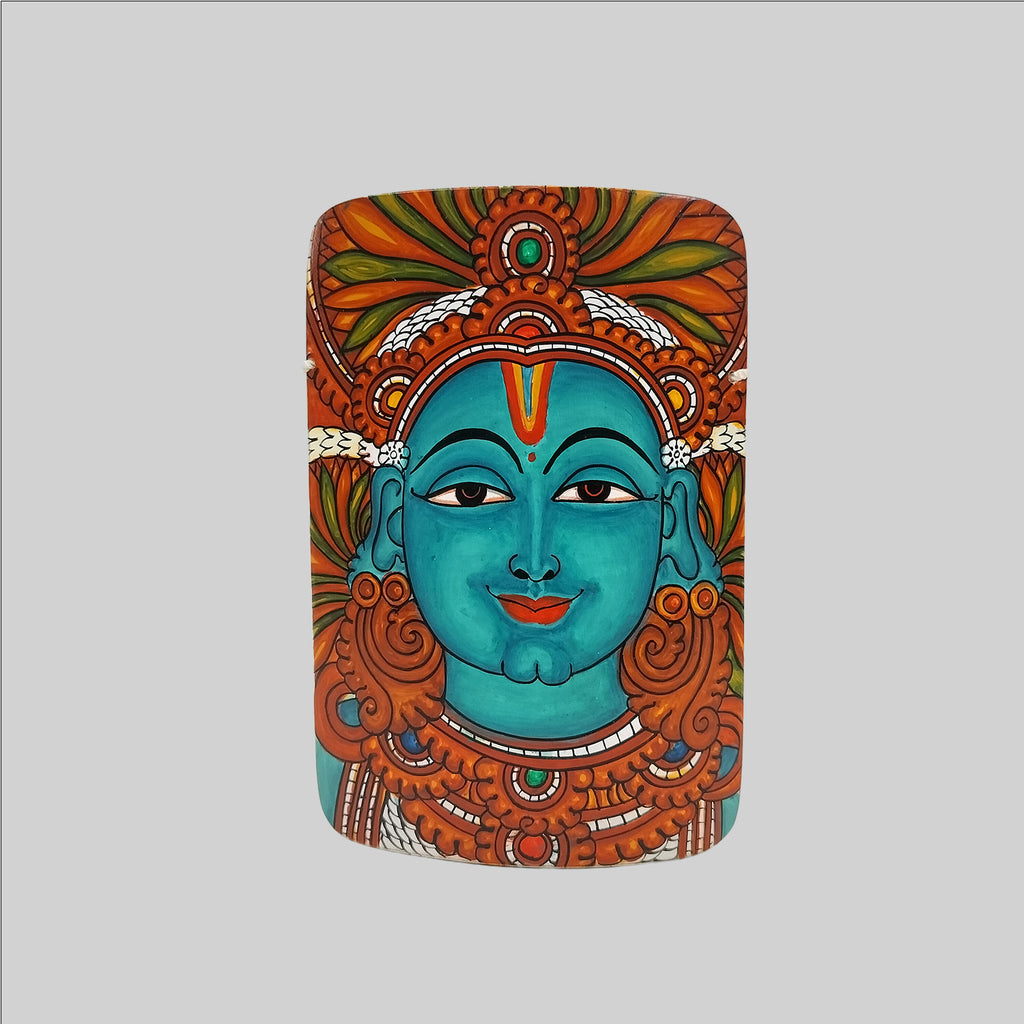 Bamboo Mural Vishnu Painting - 6 in x 4.5 in
