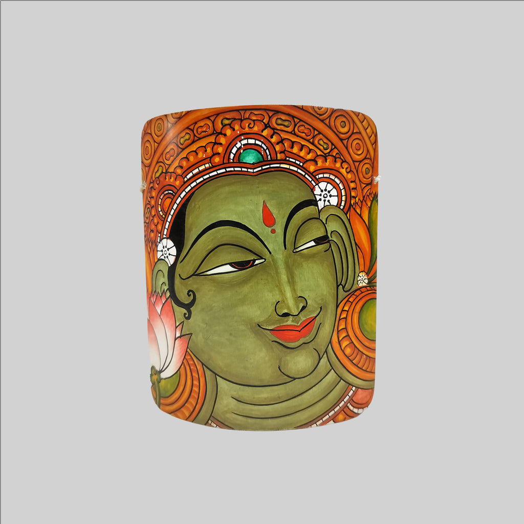 Bamboo Mural Parvati Painting - 6 in x 5.5 in
