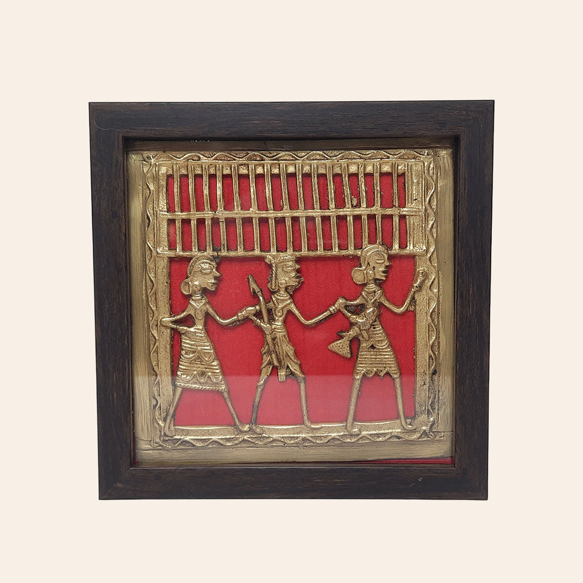 Bastar Frame The Bombay Store Brass & Wood Bastar Tribal Frame 6.5 in x 6.5 in