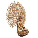 गैलरी व्यूवर में इमेज लोड करें, Brass Buddha Tree With Wood Base 36 x 14 x 45 In