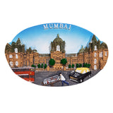 Load image into Gallery viewer, Fridge Magnet Mumbai VT Oval in Resin