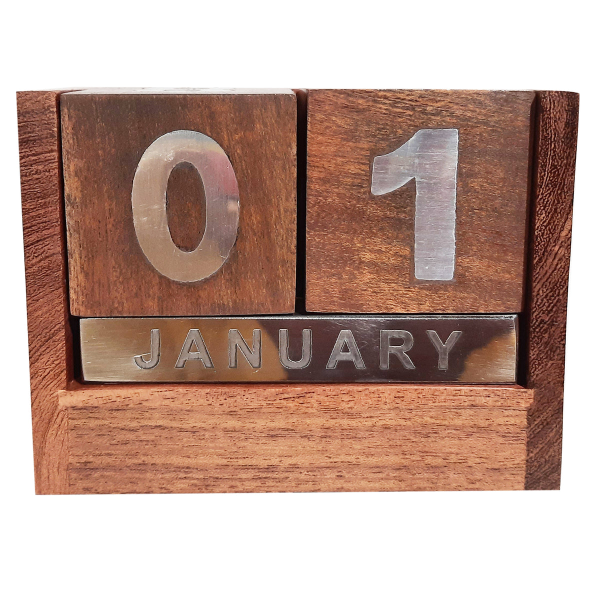 The Bombay Store Wooden Calender Box with Steel