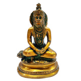 Afbeelding in Gallery-weergave laden, Brass Sitting Hanuman in Green Finish 6 in
