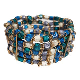 गैलरी व्यूवर में इमेज लोड करें, Bracelet with Elastic stones in Blue &amp; Turq