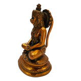 Load image into Gallery viewer, Brass Sitting Hanuman in Green Finish 6 in