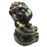 Load image into Gallery viewer, Brass Baby Ganesh in Green Antique Finish 12 in