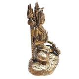 Load image into Gallery viewer, Brass Sitting Shiva with Trishul 12 in