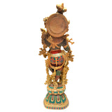 गैलरी व्यूवर में इमेज लोड करें, Brass Krishna Stonework Ring Double Mala 29 In