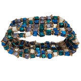 Load image into Gallery viewer, Bracelet with Elastic stones in Blue &amp; Turq
