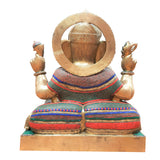 Load image into Gallery viewer, Brass Ganesh Sitting With Stone Work 32 In