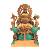 Afbeelding in Gallery-weergave laden, Brass Ganesh Sitting Jewllery Emblished Stone Work 20 In