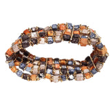 Load image into Gallery viewer, Bracelet with Elastic stones in Pink and Orange