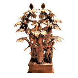 Load image into Gallery viewer, Brass Radha Krishna Standing With Tree Two Tone 36 In