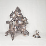 Afbeelding in Gallery-weergave laden, Silver Big Ganeshji on Sinhasan