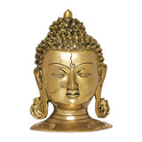 Load image into Gallery viewer, Brass Buddha Mask with Wall Hooks 8.5 in