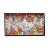 Load image into Gallery viewer, Doodle Mandala Rectangle Enamel Small Tray
