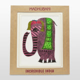 गैलरी व्यूवर में इमेज लोड करें, Mount Board Madhubani Art Colorful Elephant Print 12 in x 14 in