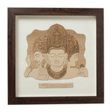 गैलरी व्यूवर में इमेज लोड करें, Trimurti Elephant Wood Art Frame 10 in x 10 in