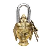 गैलरी व्यूवर में इमेज लोड करें, Brass Buddha Head Lock and Key 6 in