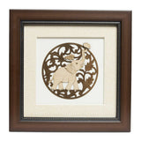 Load image into Gallery viewer, Round Elephant Wood Art Frame 8 in x 8 in