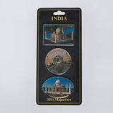 गैलरी व्यूवर में इमेज लोड करें, Taj Mahal India Fridge Magnet Set of 3 in Metal