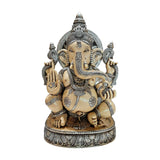 Afbeelding in Gallery-weergave laden, Marble Dust Ganesha with Cream and Silver Finish 20 in