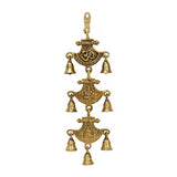 गैलरी व्यूवर में इमेज लोड करें, Brass Om Ganesh and Laxmi Curve Style Temple Bells