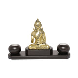Load image into Gallery viewer, Brass Blessing Buddha with T-Light Candle Holder 7.75 in
