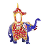 गैलरी व्यूवर में इमेज लोड करें, Metal Enamel Handpainted Ambari Elephant Small 4 in