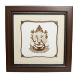 गैलरी व्यूवर में इमेज लोड करें, Decorative Ganesha Wood Art Frame 8 in x 8 in