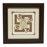 Load image into Gallery viewer, Swastik Ganesha Wood Art Frame 8 in x 8 in