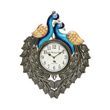 Load image into Gallery viewer, Wooden Handpainted Peacocks Wall Clock 24 in x 18 in