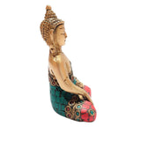 Afbeelding in Gallery-weergave laden, Brass Buddha Sitting with Stonework 3 in