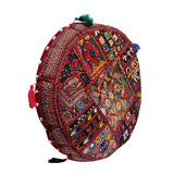 Load image into Gallery viewer, Round Floor Cushion with Mirror Work 16 in (Assorted Colour &amp; Design)