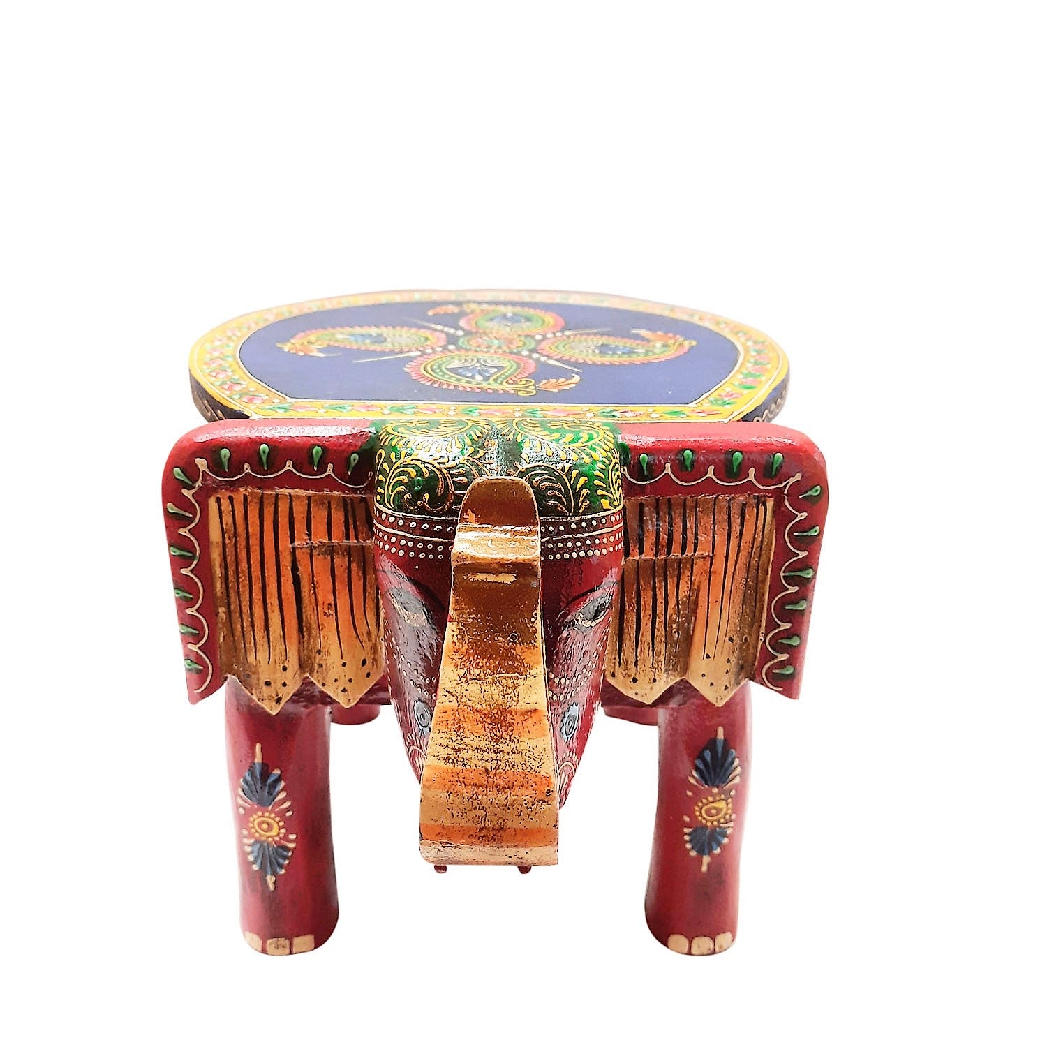 The Bombay Store Wooden Handpainted Elephant Table