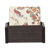 Load image into Gallery viewer, Kalamkari Square Coasters with Holder (Set of 4)