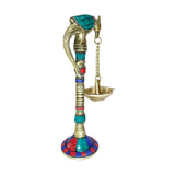 गैलरी व्यूवर में इमेज लोड करें, Brass Stonework Parrot Oil Lamp 7.5 in