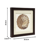 Load image into Gallery viewer, Round Peacock Wood Art Frame 10 in x 10 in