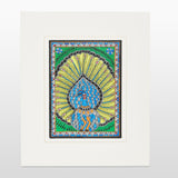 Load image into Gallery viewer, Mount Board Madhubani Art Peacock Print 12 in x 9.5 in