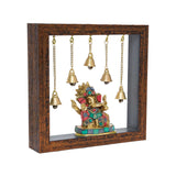गैलरी व्यूवर में इमेज लोड करें, Brass Temple Frame with Ganesha Engraved - 7.5 in x 7.5 in