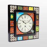 Load image into Gallery viewer, Wooden Handpainted Square Wall Clock