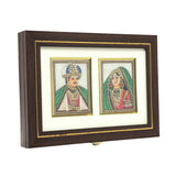 गैलरी व्यूवर में इमेज लोड करें, Marble Inlay Raja Rani Design Rectangle Gift Box 3 in x 4 in