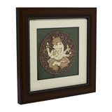 Load image into Gallery viewer, Pothi Ganesha Wood Art Frame 8 in x 8 in