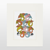 Load image into Gallery viewer, Mount Board Gond Art Elephant Head and Mouse Print 12 in x 9.5 in