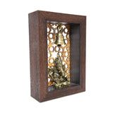 Afbeelding in Gallery-weergave laden, Brass Temple Frame with Ganesha and Jaali Pattern Background - 4.5 in x 6 in