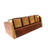 Load image into Gallery viewer, Brass Finish Calendar Box on Wooden Base